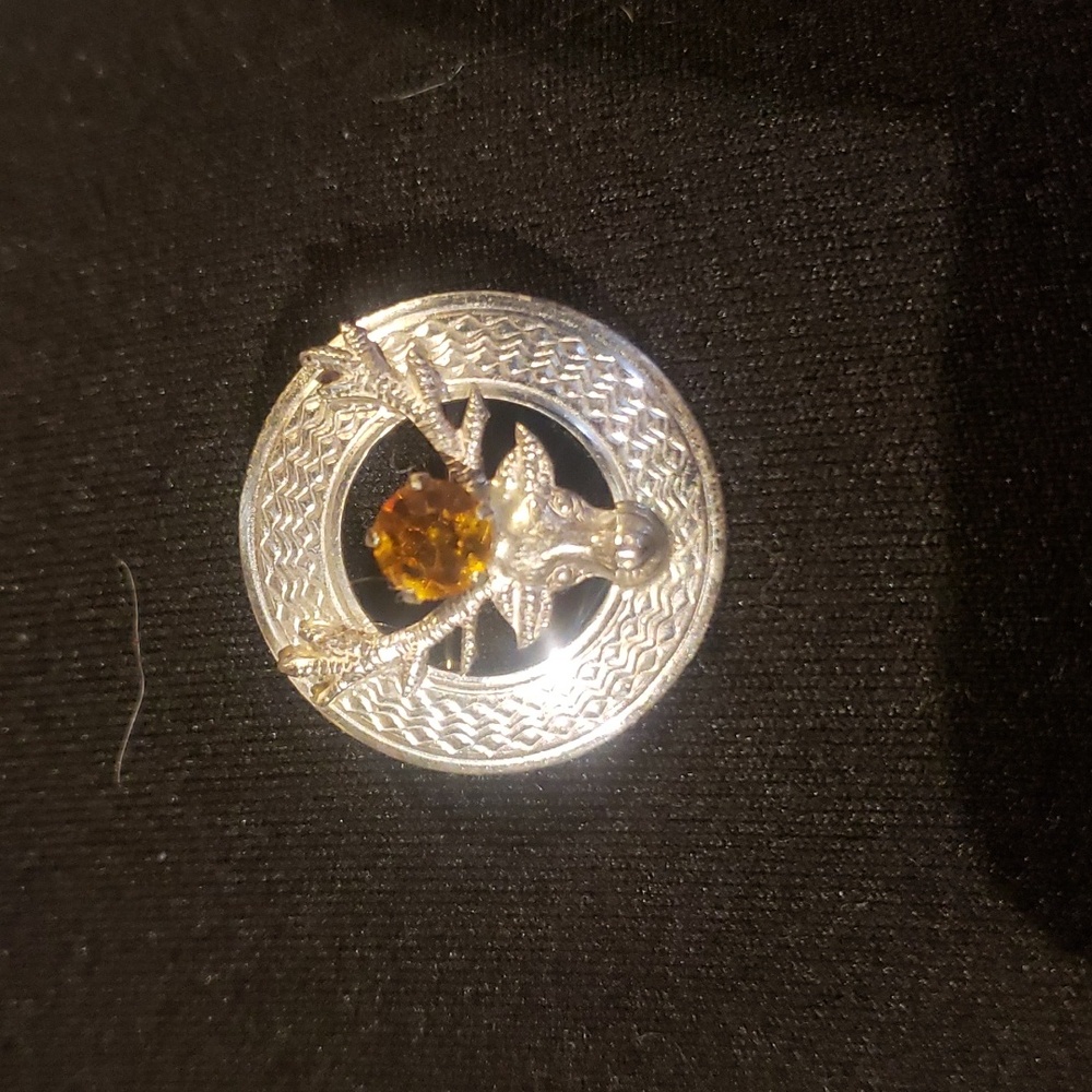 1949 Ward Brothers Sterling silver Scottish Citrine brooch